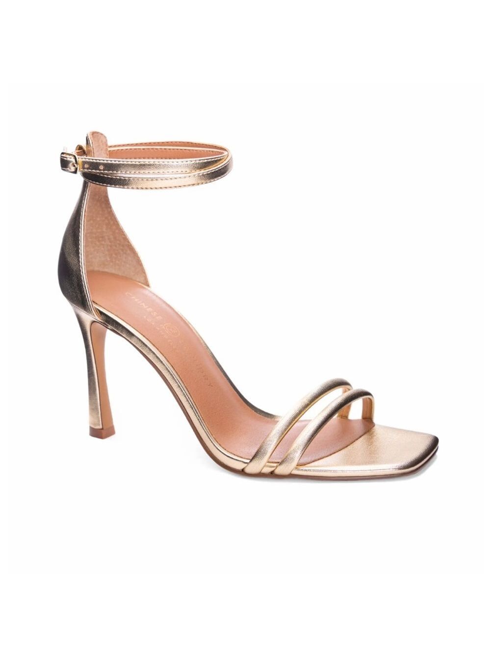 NIB Chinese Laundry Jasmine Ankle Strap Dress Sandal in Gold Women’s Size‎ 8.5